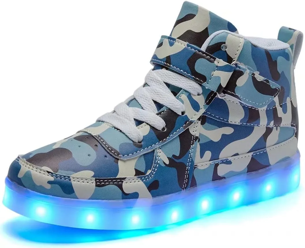 Kids Light Up Shoes with USB Charging Flashing LED Sneakers High Top Luminous Dancing Shoe for Boys and Girls Child Unisex
