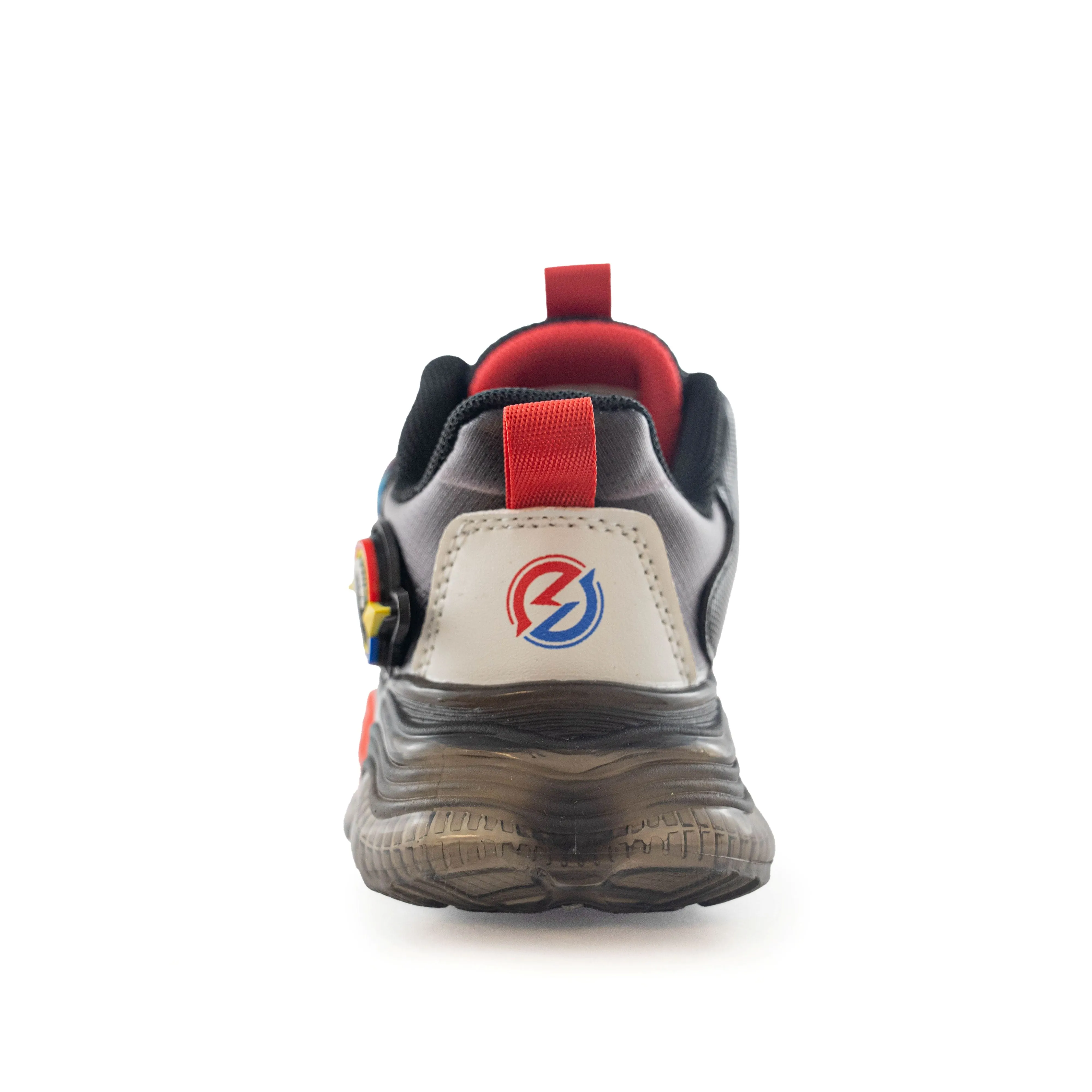 Kids' Superhero Rotary buckle LED Sneakers – 722 Black Red