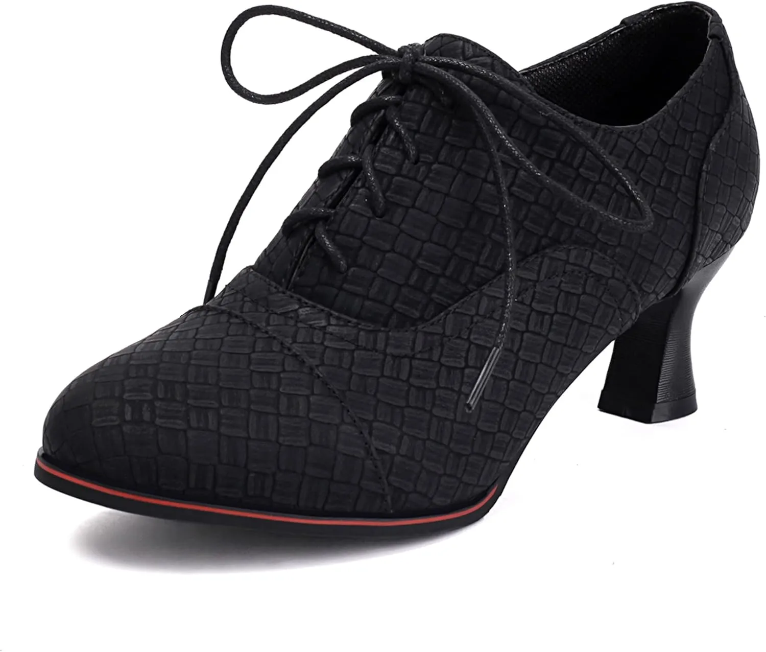 Lace Up Shoes Kitten Heel Women Brogue Oxford