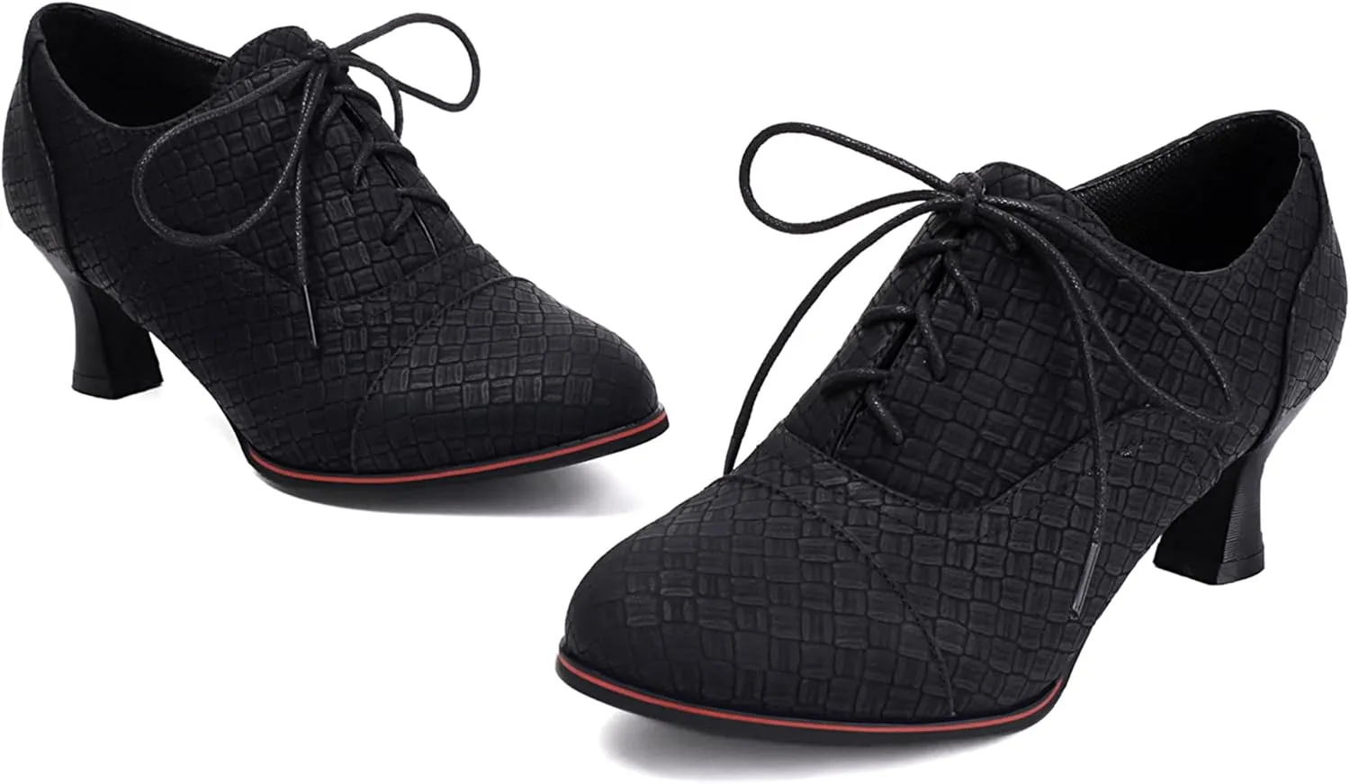 Lace Up Shoes Kitten Heel Women Brogue Oxford