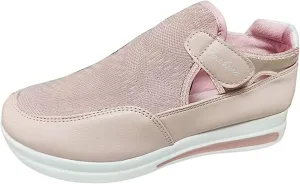 Ladmiple Shoes For Women Slip On Sneakers Breathe Walking Shoes Fashion Comfort Non Slip Platform Running Tennis Shoes