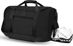 Large Capacity Sports Bag for Men, 46L Sports Travel Duffel Bag with Waterproof Shoe Compartment, Built-in Mesh Pocket Lightweight Gym Duffle Bag for Women, Black