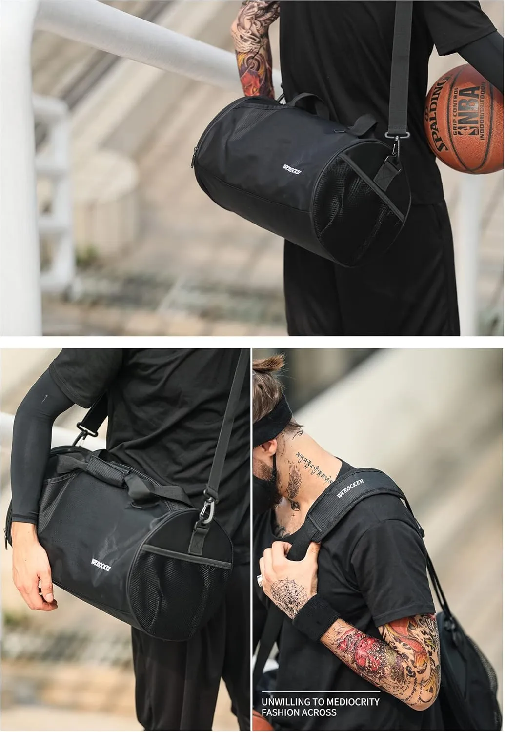 Large Sports Gym Bag for Men Women with Wet Pocket & Shoes Compartment,Travel Duffel Bag