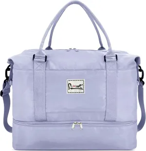 Large Travel Duffle Bag Weekender Bags for Women with Shoes Compartment, Travel Duffel Tote Carry on Overnight Bag for Travel Business Trips, Sport Yoga Gym Bag with Wet Pocket (Grey)