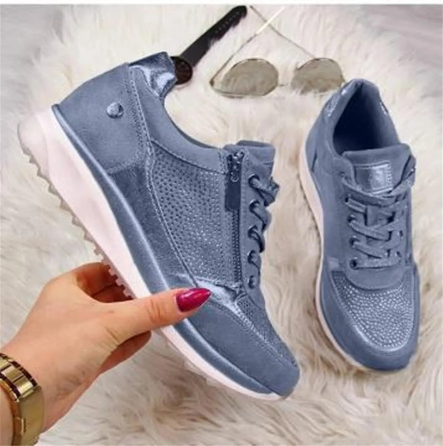 Lausiuoe Christmas Shoes For Women Flats Canvas Shoes Fashion Non-Slip Classic Casual Comfort Low Top Walking Sneakers Loafers