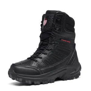 Leather men's waterproof winter boots. Men's shoes