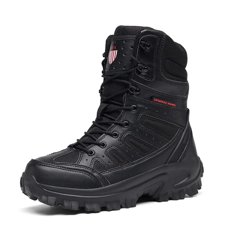 Leather men's waterproof winter boots. Men's shoes
