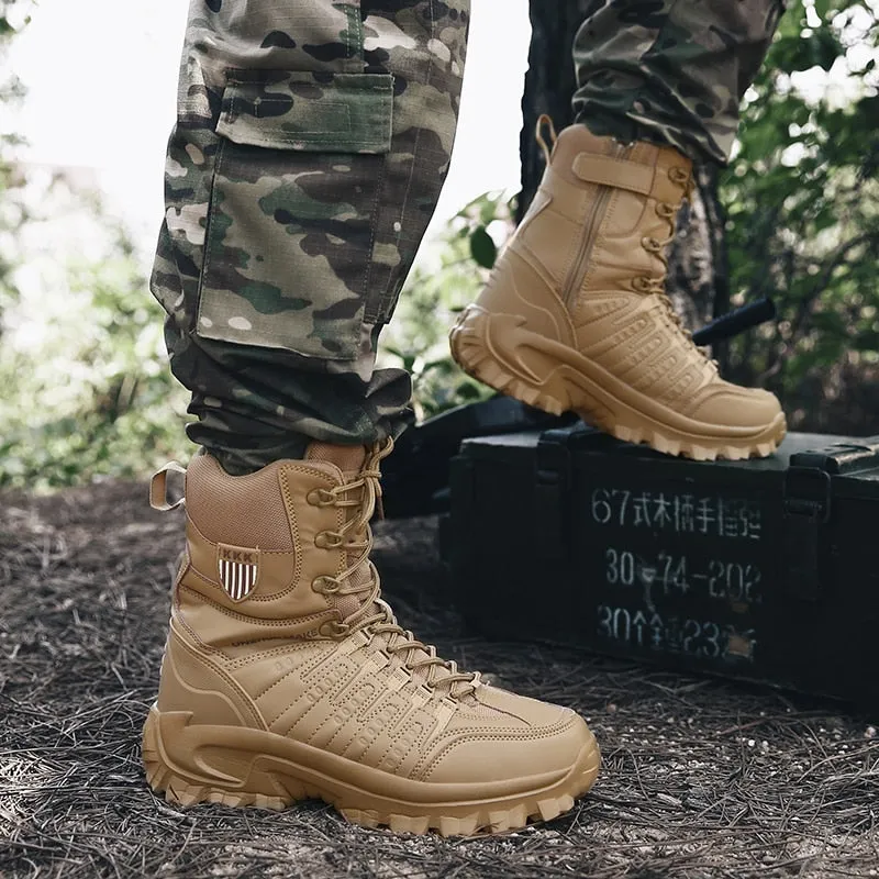 Leather men's waterproof winter boots. Men's shoes