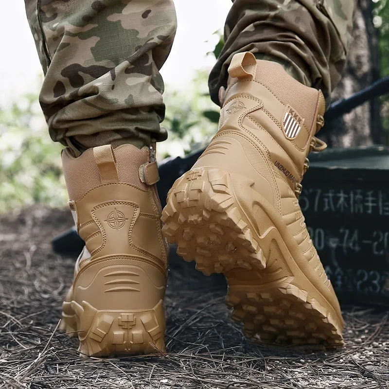 Leather men's waterproof winter boots. Men's shoes