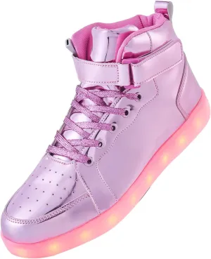 Led Light Up Shoes for Kids High Top Sneakers for Boys Girls Hip-Hop Dancing Shoes for Halloween Christmas Party with USB Charging