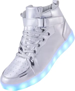 Led Light Up Shoes for Kids High Top Sneakers for Boys Girls Hip-Hop Dancing Shoes for Halloween Christmas Party with USB Charging