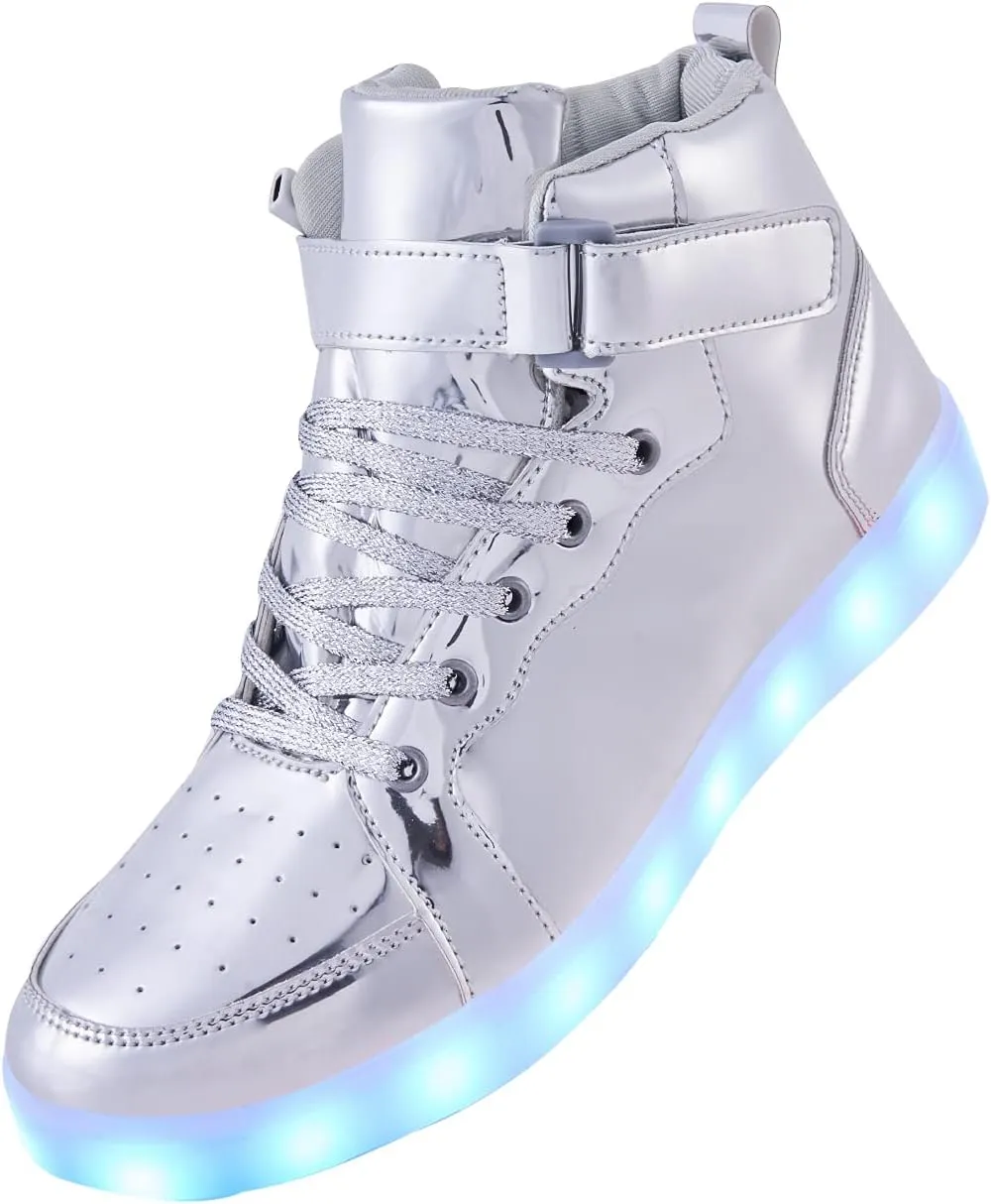 Led Light Up Shoes for Kids High Top Sneakers for Boys Girls Hip-Hop Dancing Shoes for Halloween Christmas Party with USB Charging