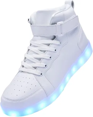 Led Light Up Shoes for Kids High Top Sneakers for Boys Girls Hip-Hop Dancing Shoes for Halloween Christmas Party with USB Charging