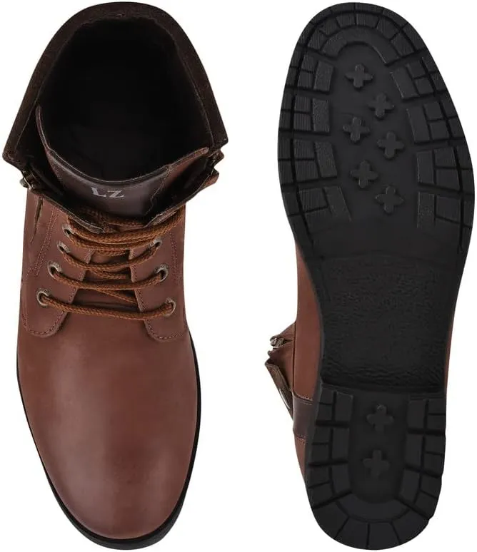 LIBERTYZENO Mens Genuine Leather Ankle Length Hiking Desert Boot Shoes