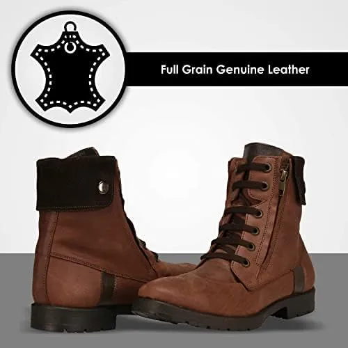 LIBERTYZENO Mens Genuine Leather Ankle Length Hiking Desert Boot Shoes