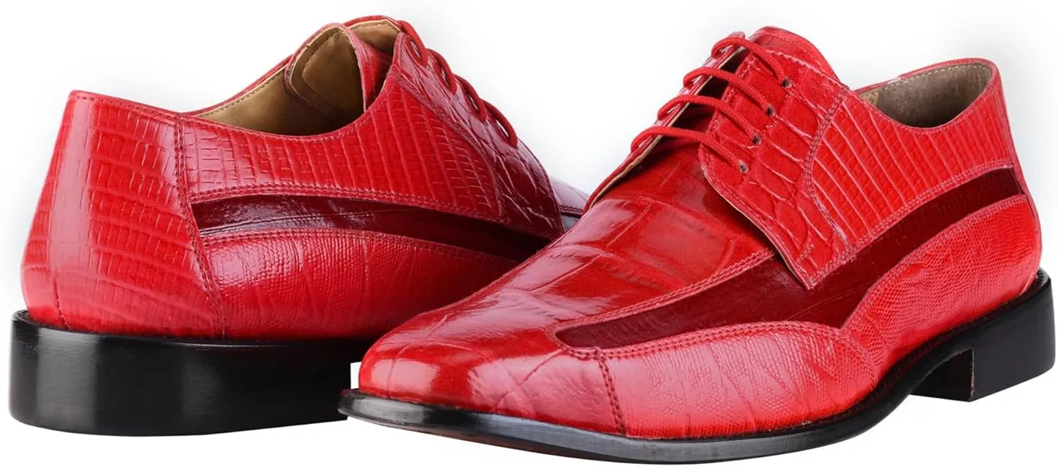 LIBERTYZENO Mens Wingtip Brogue Genuine Leather Adults Lace Up Oxford Dress Shoes for Easter Gift LS-1105