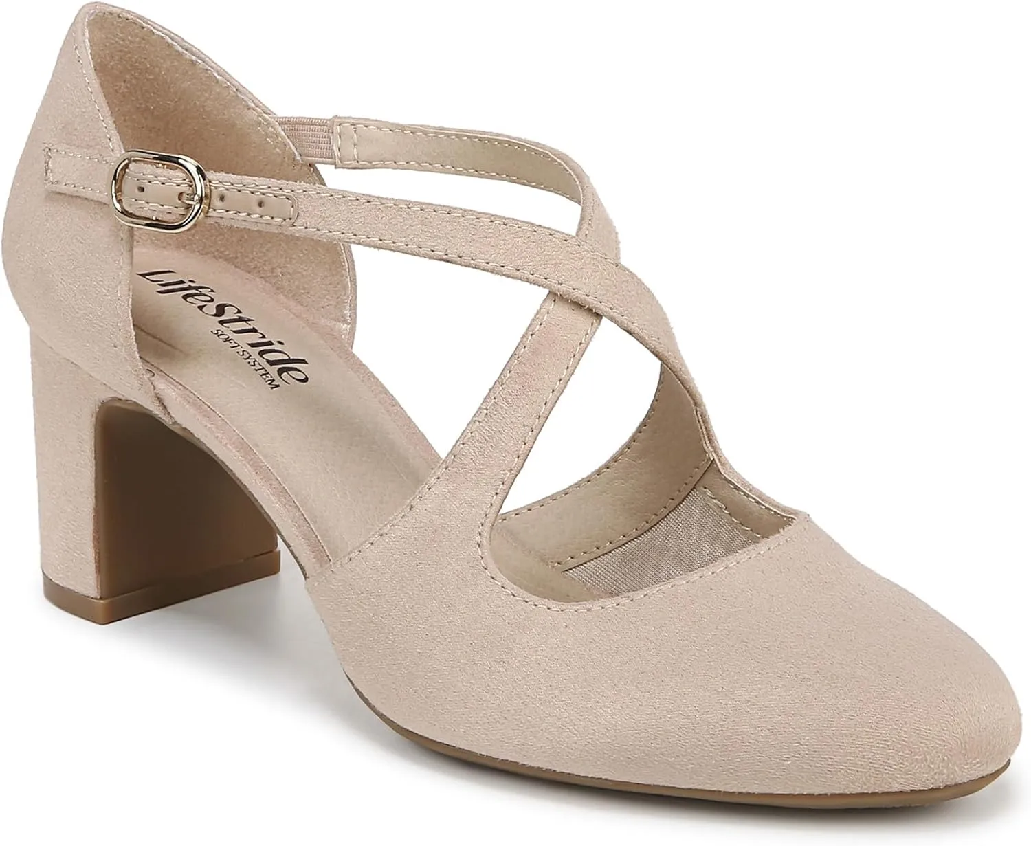 LifeStride Womens Classic Strappy Block Heel