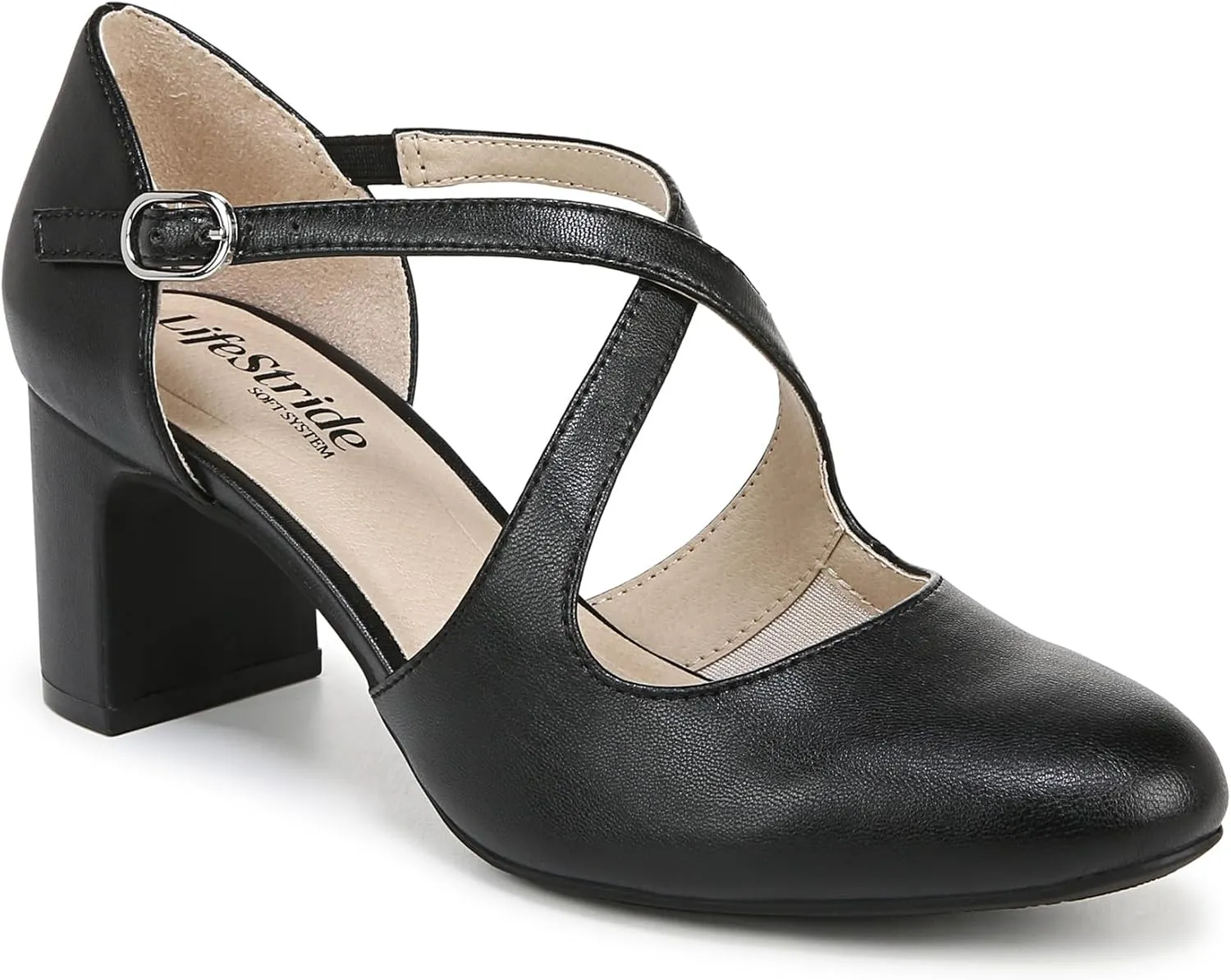 LifeStride Womens Classic Strappy Block Heel
