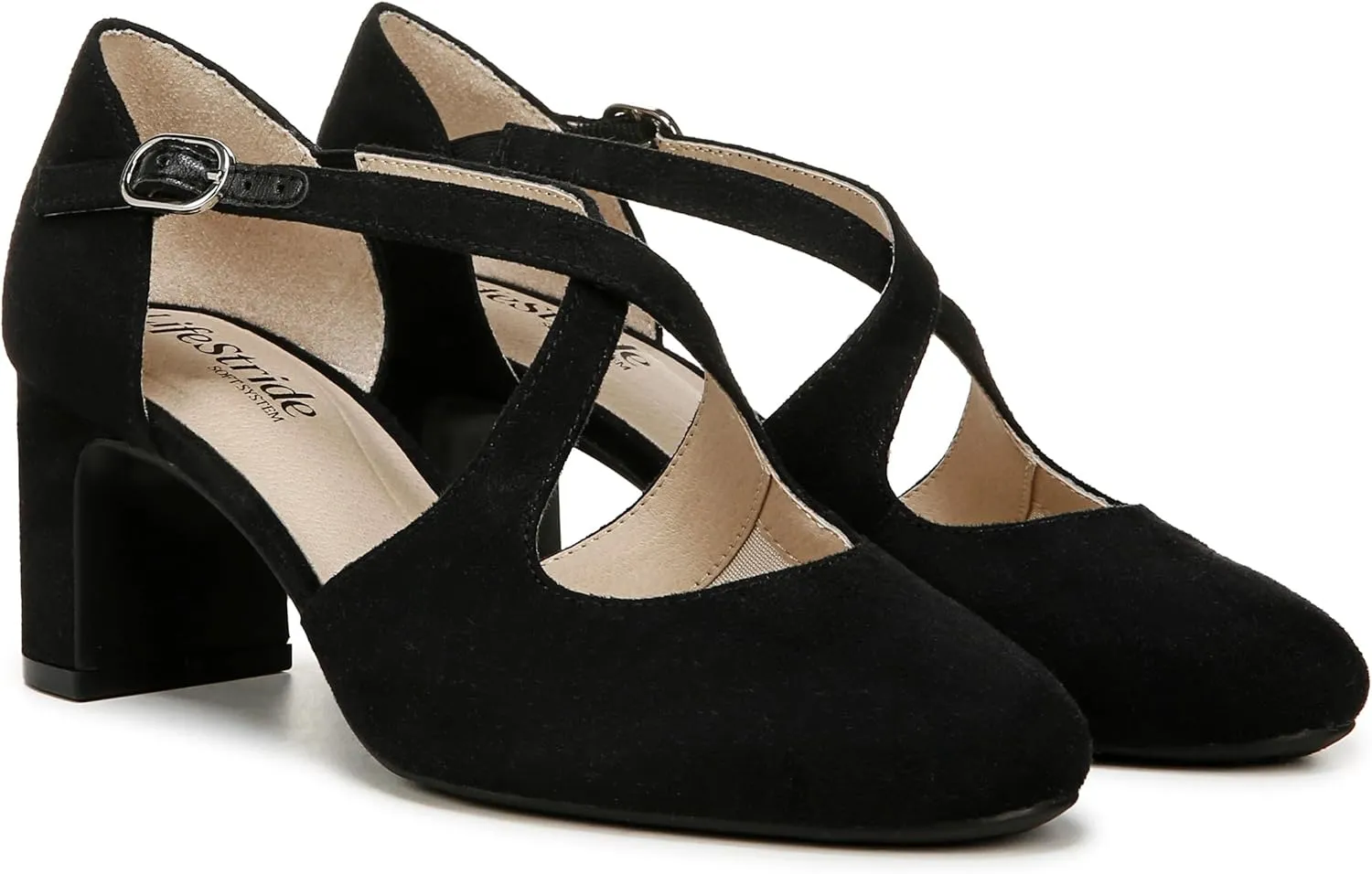 LifeStride Womens Classic Strappy Block Heel