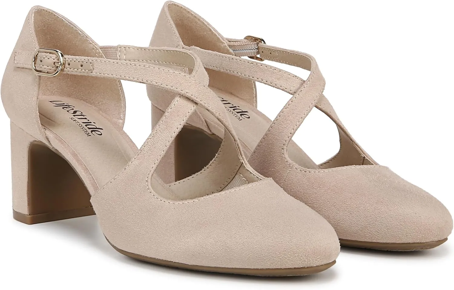 LifeStride Womens Classic Strappy Block Heel