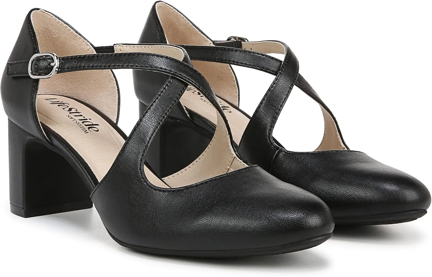 LifeStride Womens Classic Strappy Block Heel