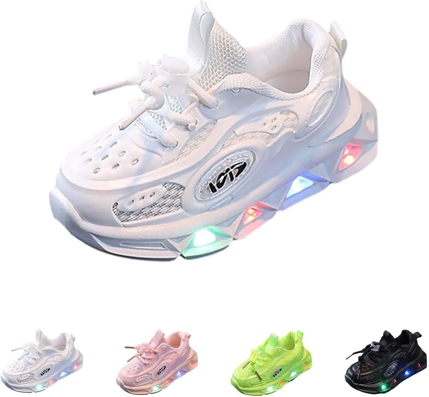 Light Up Toddler Boys Shoes Car Pattern LED Luminous Sport Sneaker, Little Fashion Soft Sole Toddler Athletic Shoe