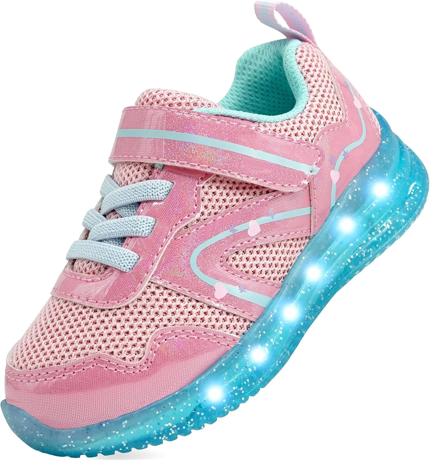 LOUGSIN Girls Boys Light Up Shoes Toddler Lightweight Mesh Breathable Led Flashing Running Sneakers for Toddler and Little Kid