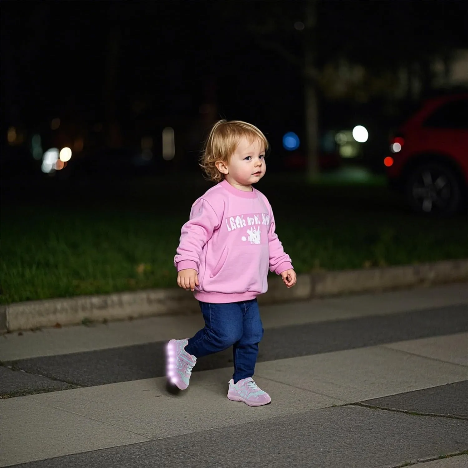 LOUGSIN Girls Boys Light Up Shoes Toddler Lightweight Mesh Breathable Led Flashing Running Sneakers for Toddler and Little Kid