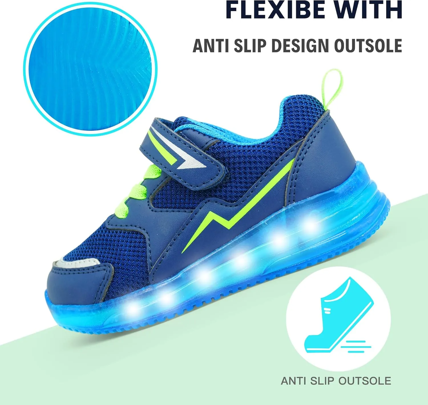 LOUGSIN Girls Boys Light Up Shoes Toddler Lightweight Mesh Breathable Led Flashing Running Sneakers for Toddler and Little Kid