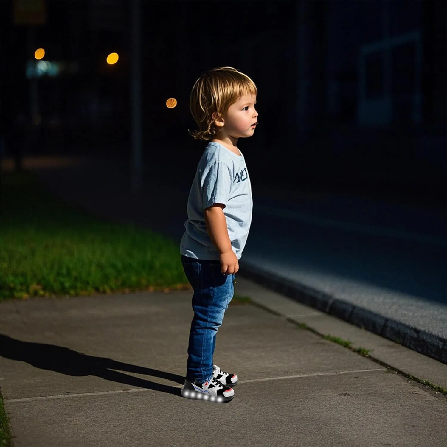 LOUGSIN Girls Boys Light Up Shoes Toddler Lightweight Mesh Breathable Led Flashing Running Sneakers for Toddler and Little Kid