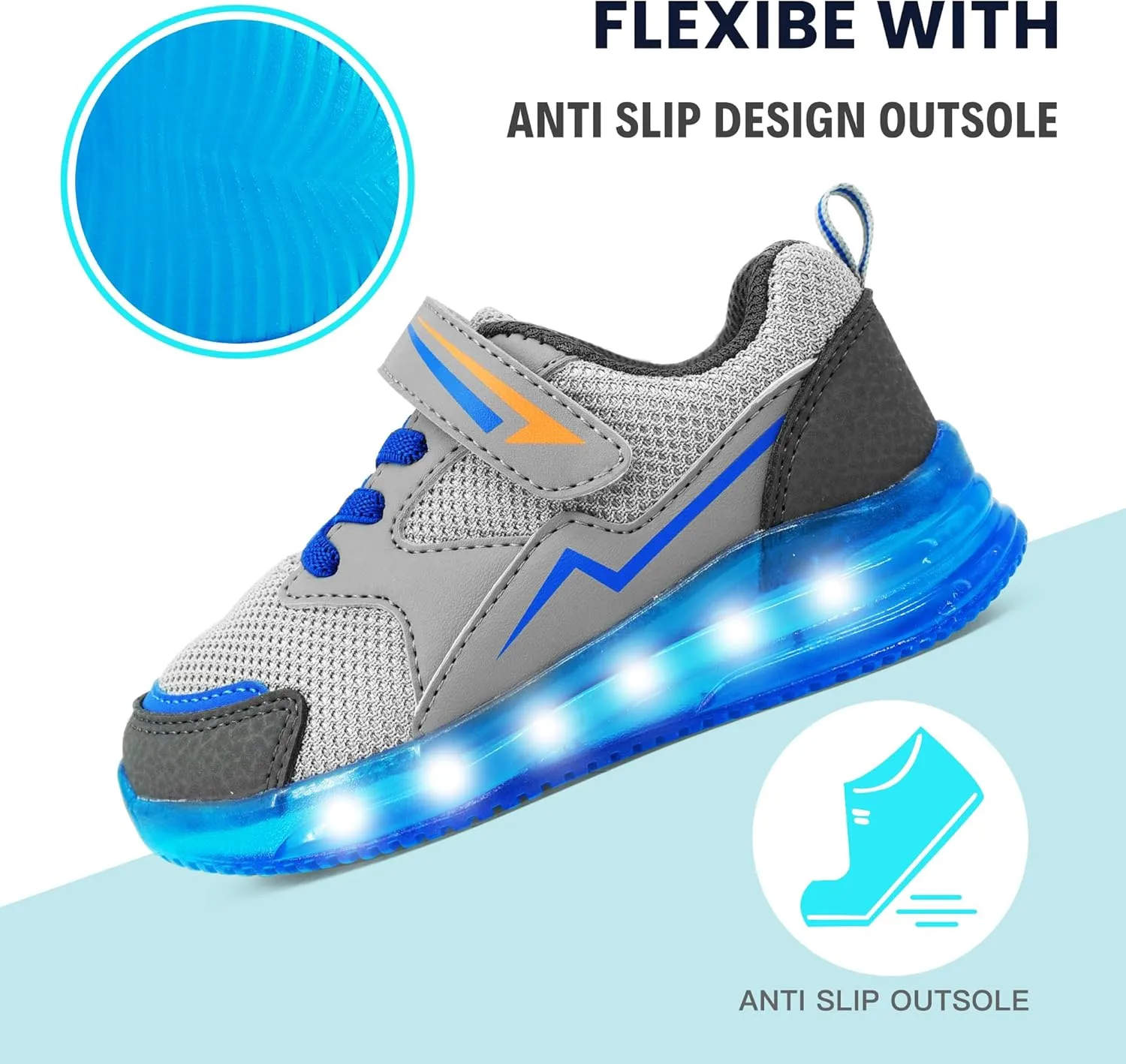 LOUGSIN Girls Boys Light Up Shoes Toddler Lightweight Mesh Breathable Led Flashing Running Sneakers for Toddler and Little Kid