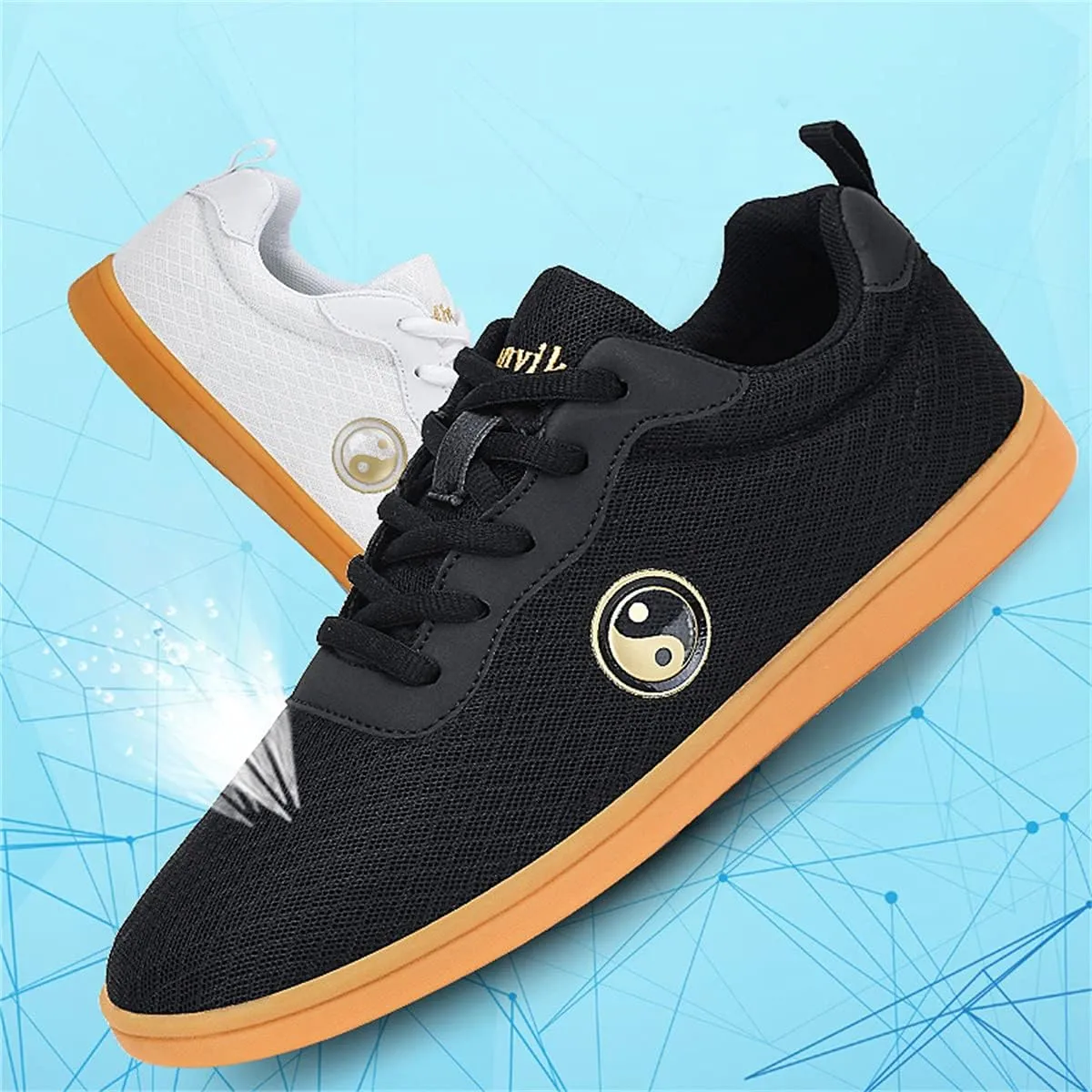 Martial Arts Shoes, Men's Tai-Chi Kung-Fu Trainers Non-Slip Breathable Fitness Shoes Outdoor Taekwondo Training Shoes