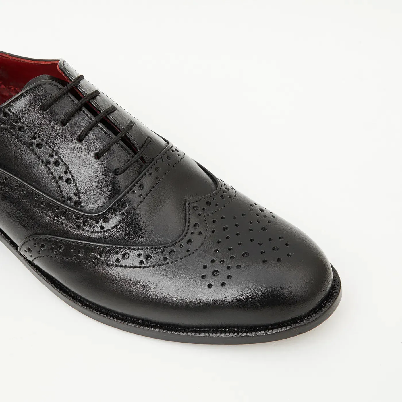 MAS-607-BLACK-Men's Formal Oxford Brogue