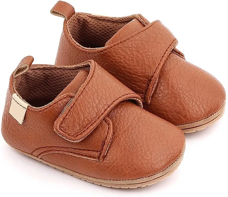 Meckior Infant Baby Boys Girls Classic PU Leather Wedding Loafers Brogue Toddler Oxford Dress Shoes First Steps Walking Flat Lazy Crib Shoe