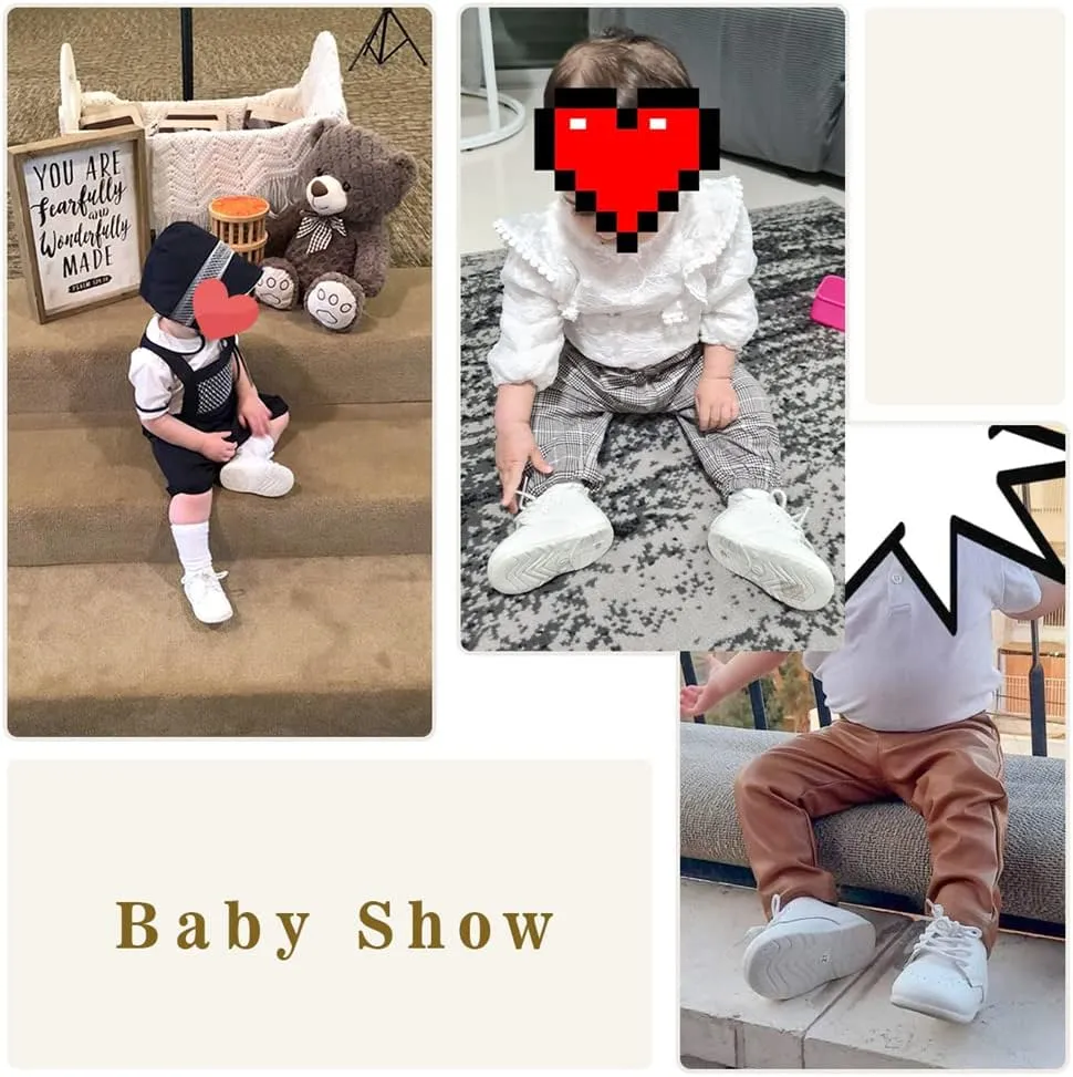 Meckior Infant Baby Boys Girls Classic PU Leather Wedding Loafers Brogue Toddler Oxford Dress Shoes First Steps Walking Flat Lazy Crib Shoe