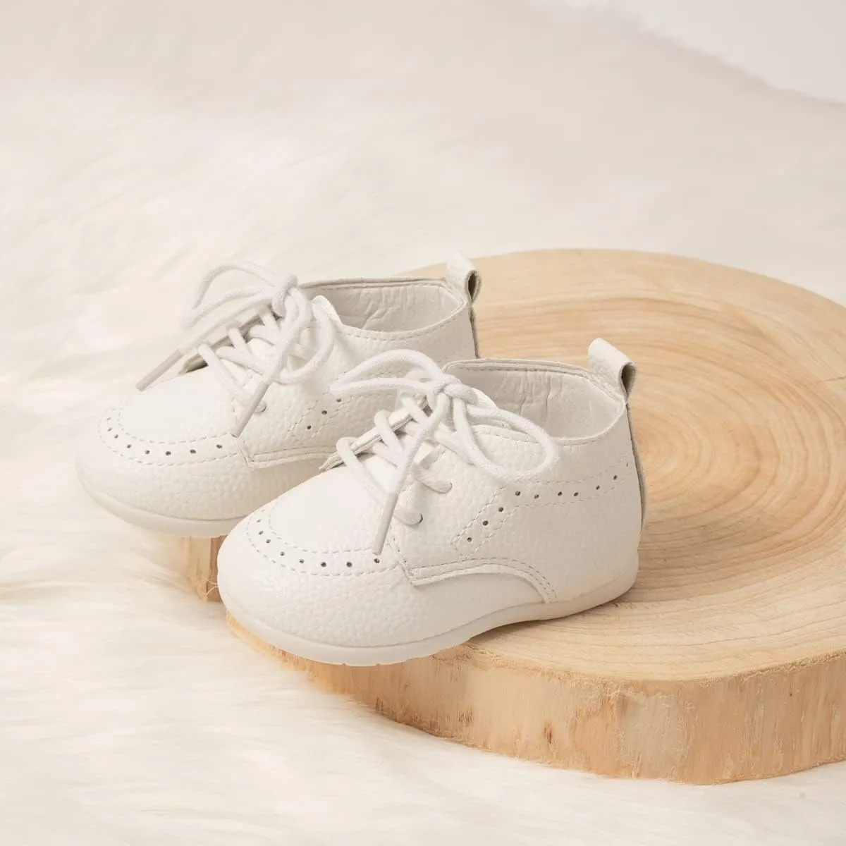 Meckior Infant Baby Boys Girls Classic PU Leather Wedding Loafers Brogue Toddler Oxford Dress Shoes First Steps Walking Flat Lazy Crib Shoe