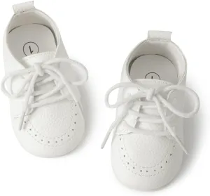 Meckior Infant Baby Boys Girls Classic PU Leather Wedding Loafers Brogue Toddler Oxford Dress Shoes First Steps Walking Flat Lazy Crib Shoe