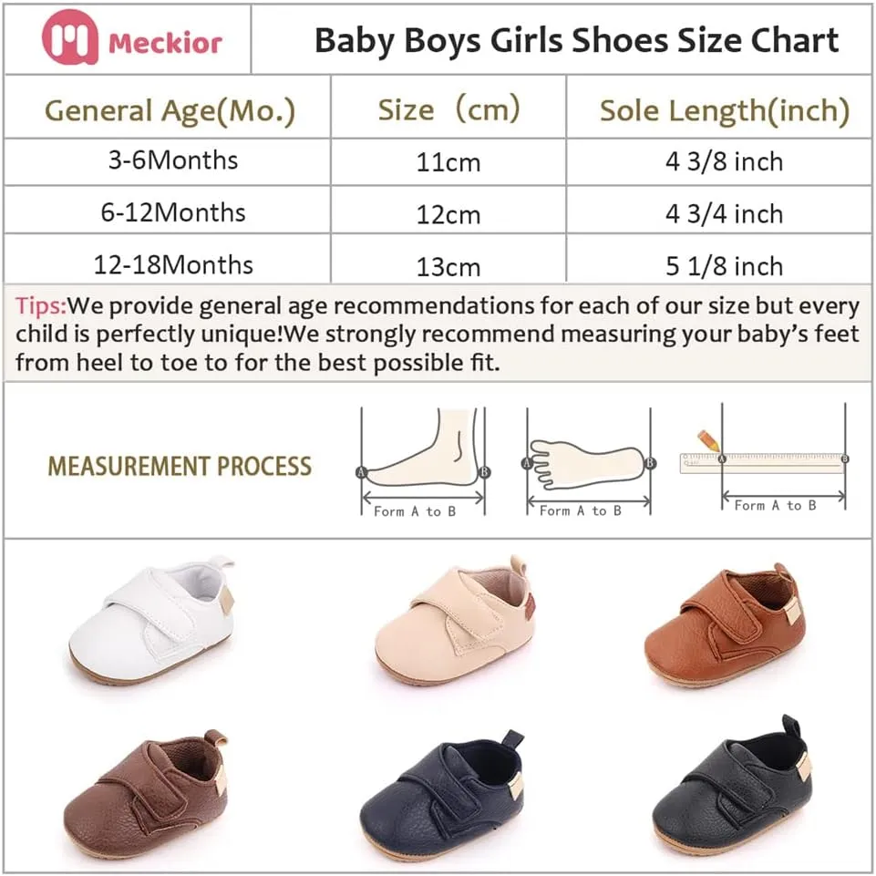 Meckior Infant Baby Boys Girls Classic PU Leather Wedding Loafers Brogue Toddler Oxford Dress Shoes First Steps Walking Flat Lazy Crib Shoe