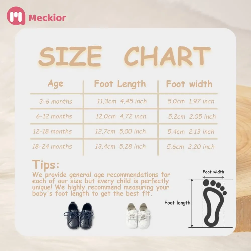 Meckior Infant Baby Boys Girls Classic PU Leather Wedding Loafers Brogue Toddler Oxford Dress Shoes First Steps Walking Flat Lazy Crib Shoe