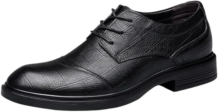 Men Dress Lace-up Shoes Retro Brogue Leather Height Increase Oxfords Formal Shoes Wedding Party Fashion Men Moccasins Classic Business Shoes