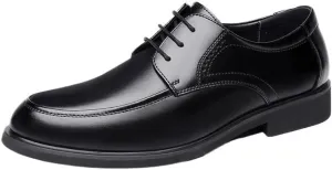 Men Dress Oxford Shoes Vintage Lace Up Prom Round Toe Vegan Leather Party Wedding Slip Resistant Block Heel Anti-Slip Rubber Sole Classic