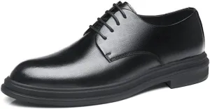 Men Oxfords Men's Fashion Classic Pointed Toe Lace Up Low Top Leather Dress Shoes Brogue Tuxedo Shoes
