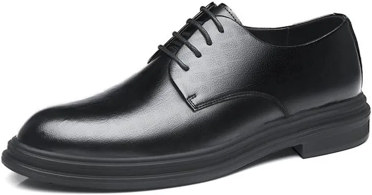 Men Oxfords Men's Fashion Classic Pointed Toe Lace Up Low Top Leather Dress Shoes Brogue Tuxedo Shoes