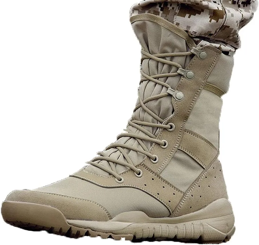 Men Ultrallight Outdoor Climbing Shoes, Tactical Training Army Boots, Summer Breathable Mesh Hiking Desert Boot