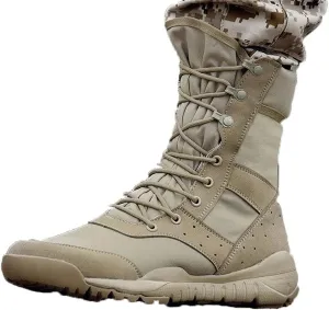 Men Ultrallight Outdoor Climbing Shoes, Tactical Training Army Boots, Summer Breathable Mesh Hiking Desert Boot
