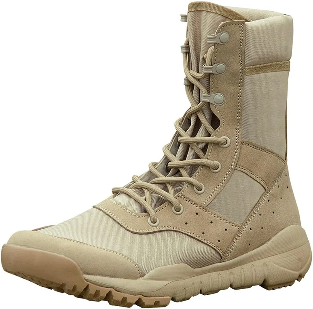 Men Ultrallight Outdoor Climbing Shoes, Tactical Training Army Boots, Summer Breathable Mesh Hiking Desert Boot