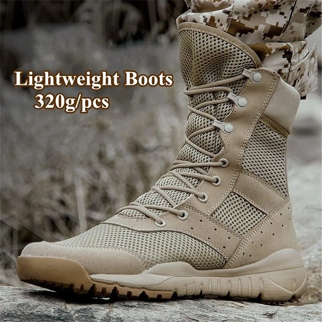 Men Ultrallight Outdoor Climbing Shoes, Tactical Training Army Boots, Summer Breathable Mesh Hiking Desert Boot