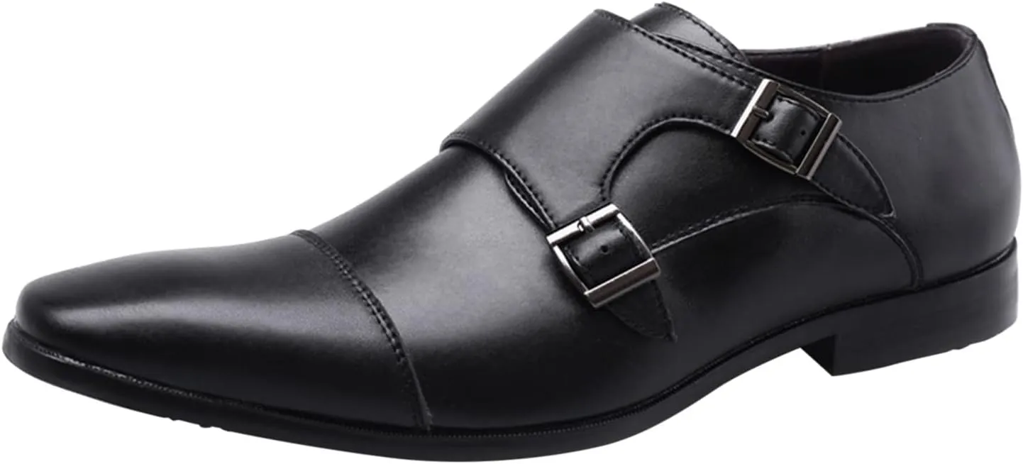 Men Wide Formal Loafers Shoes Mens Shoes Business Leather Shoes Fashion Retro Solid Mens Casual Oxford Shoes Black