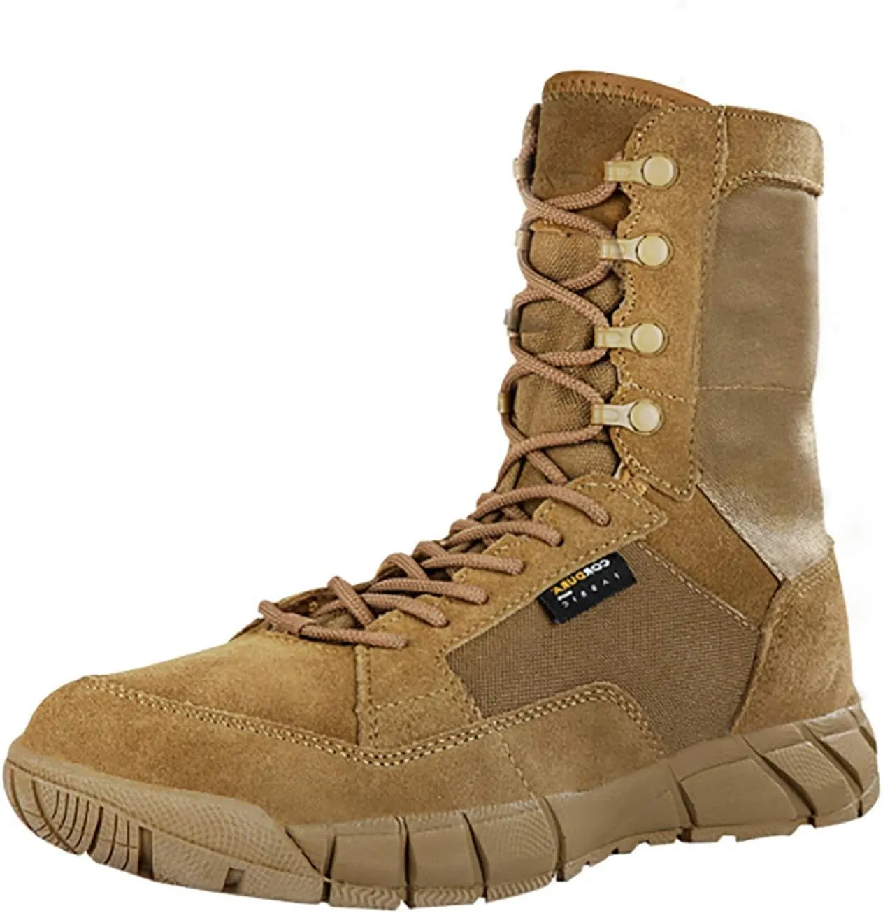 Men's 8 inch Tactical Boots Outdoor Casual Lightweight Coyote Military Boots for Hiking Work Combat
