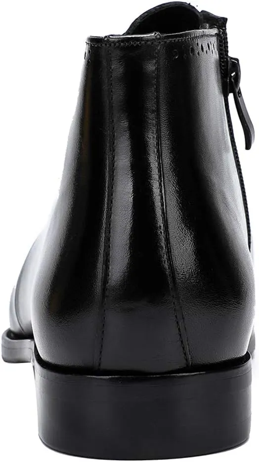 Mens Boot Lace Up Zipper Classical Oxford Leather Wing Tip Ankle Dress Boots Black Brown